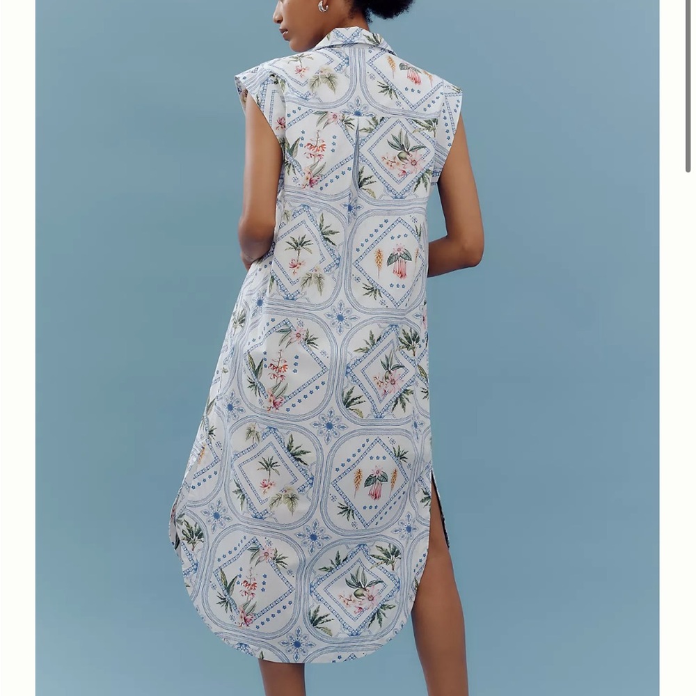 Anthropologie The Lillian Button-Front Midi Dress by Maeve NWT